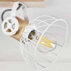 Plafonnier Orny Écru, Blanc, 4 lumières