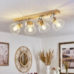 Plafonnier Orny Écru, Blanc, 4 lumières