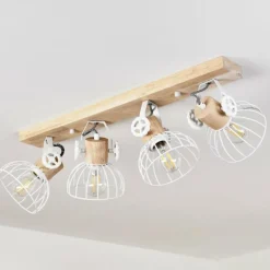 Plafonnier Orny Écru, Blanc, 4 lumières