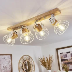 Plafonnier Orny Écru, Blanc, 4 lumières