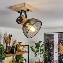 Plafonnier Orny Écru, Noir, 1 lumière