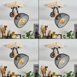 Plafonnier Orny Écru, Noir, 1 lumière