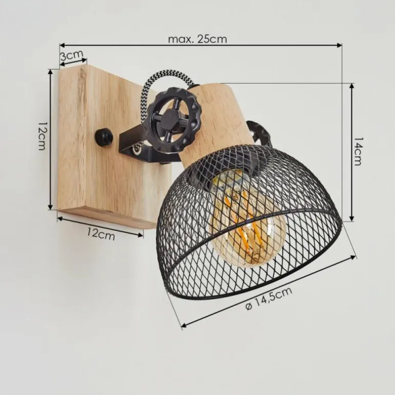 Plafonnier Orny Écru, Noir, 1 lumière
