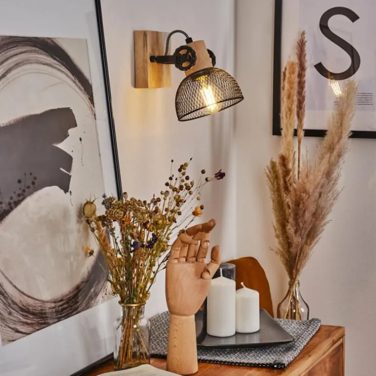 Plafonnier Orny Écru, Noir, 1 lumière