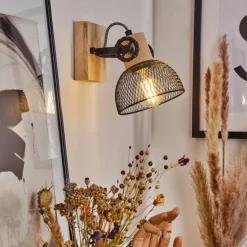 Plafonnier Orny Écru, Noir, 1 lumière