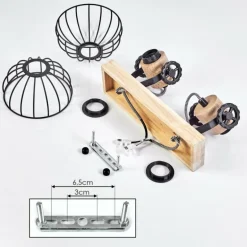 Plafonnier Orny Écru, Noir, 2 lumières