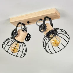 Plafonnier Orny Écru, Noir, 2 lumières