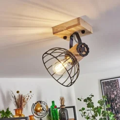 Plafonnier Orny Écru, Noir, 1 lumière