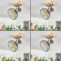 Plafonnier Orny Écru, Noir, 1 lumière