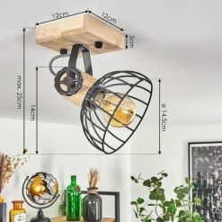 Plafonnier Orny Écru, Noir, 1 lumière