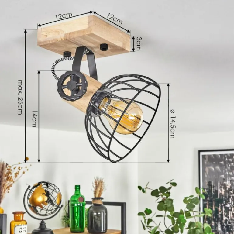 Plafonnier Orny Écru, Noir, 1 lumière