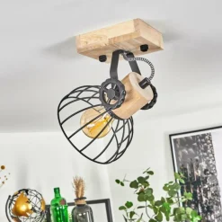 Plafonnier Orny Écru, Noir, 1 lumière