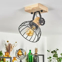 Plafonnier Orny Écru, Noir, 1 lumière