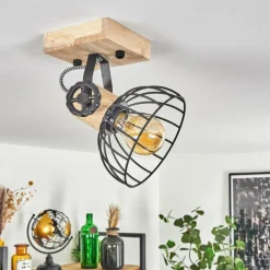 Plafonnier Orny Écru, Noir, 1 lumière