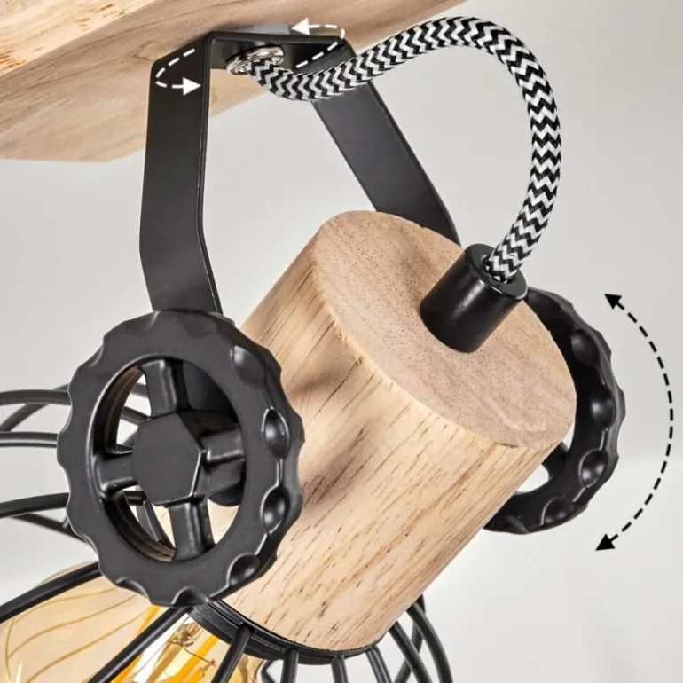 Plafonnier Orny Écru, Noir, 3 lumières