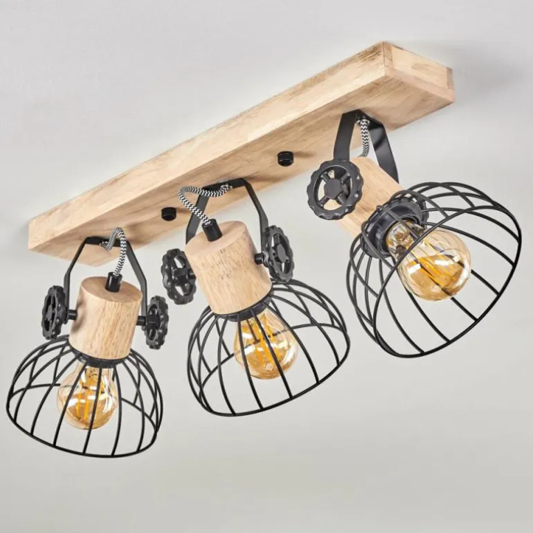 Plafonnier Orny Écru, Noir, 3 lumières