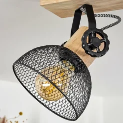 Plafonnier Orny Écru, Noir, 4 lumières