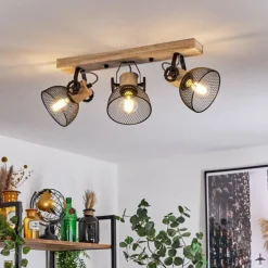 Plafonnier Orny Écru, Noir, 3 lumières