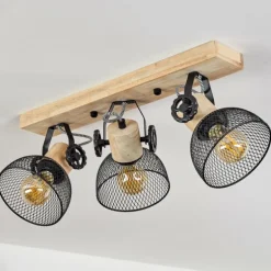 Plafonnier Orny Écru, Noir, 3 lumières