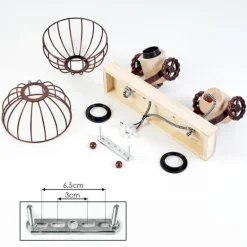 Plafonnier Orny Écru, Rouille, 2 lumières