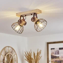 Plafonnier Orny Écru, Rouille, 2 lumières