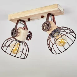 Plafonnier Orny Écru, Rouille, 2 lumières