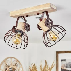 Plafonnier Orny Écru, Rouille, 2 lumières