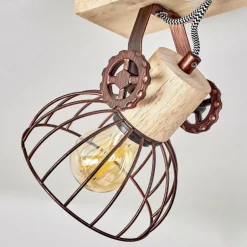 Plafonnier Orny Écru, Rouille, 3 lumières