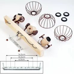 Plafonnier Orny Écru, Rouille, 3 lumières