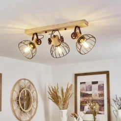 Plafonnier Orny Écru, Rouille, 3 lumières