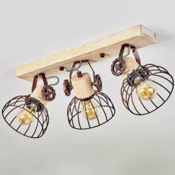 Plafonnier Orny Écru, Rouille, 3 lumières