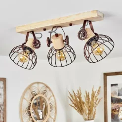 Plafonnier Orny Écru, Rouille, 3 lumières