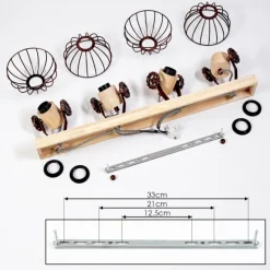 Plafonnier Orny Écru, Rouille, 4 lumières