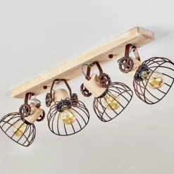 Plafonnier Orny Écru, Rouille, 4 lumières