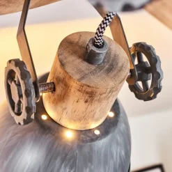 Plafonnier Orny Gris, Bois clair, 3 lumières