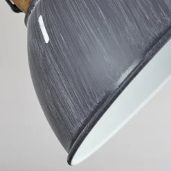 Plafonnier Orny Gris, Bois foncé, 4 lumières