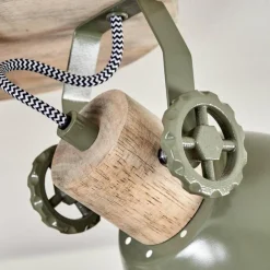 Plafonnier Orny Vert, Bois clair, 3 lumières