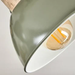 Plafonnier Orny Vert, Bois clair, 3 lumières