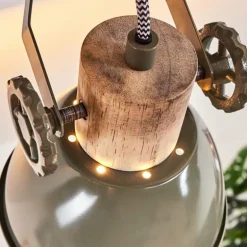 Plafonnier Orny Vert, Bois clair, 3 lumières