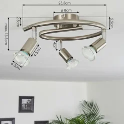 Plafonnier Oula LED Nickel mat, 3 lumières