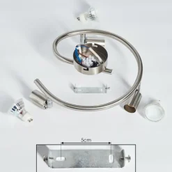 Plafonnier Oula LED Nickel mat, 3 lumières