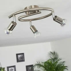 Plafonnier Oula LED Nickel mat, 3 lumières