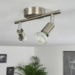 Plafonnier Oula LED Nickel mat, 2 lumières