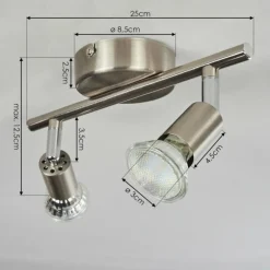 Plafonnier Oula LED Nickel mat, 2 lumières