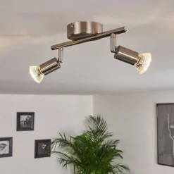 Plafonnier Oula LED Nickel mat, 2 lumières