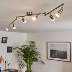 Plafonnier Oula LED Nickel mat, 6 lumières