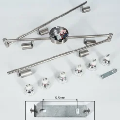 Plafonnier Oula LED Nickel mat, 6 lumières