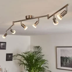 Plafonnier Oula LED Nickel mat, 6 lumières