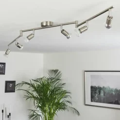 Plafonnier Oula LED Nickel mat, 6 lumières