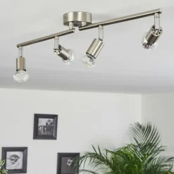 Plafonnier Oula LED Nickel mat, 4 lumières